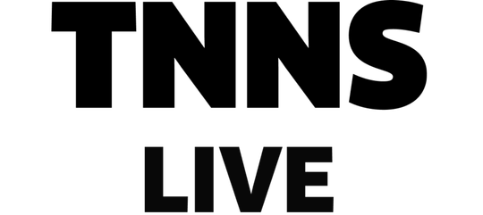 Black text 'TNNS LIVE' on a white background