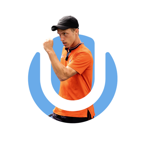 Pepperdine tennis player celebrates during UTR College Match Challenge in Indian Wells