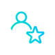 Blue profile icon with a star next to it