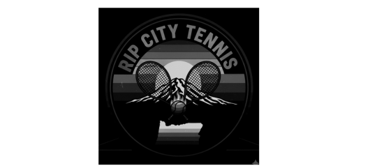 Logo for Rip City Tennis with a stylized mountain and tennis ball design. UTR Sports Junior Circuit provider and partner.