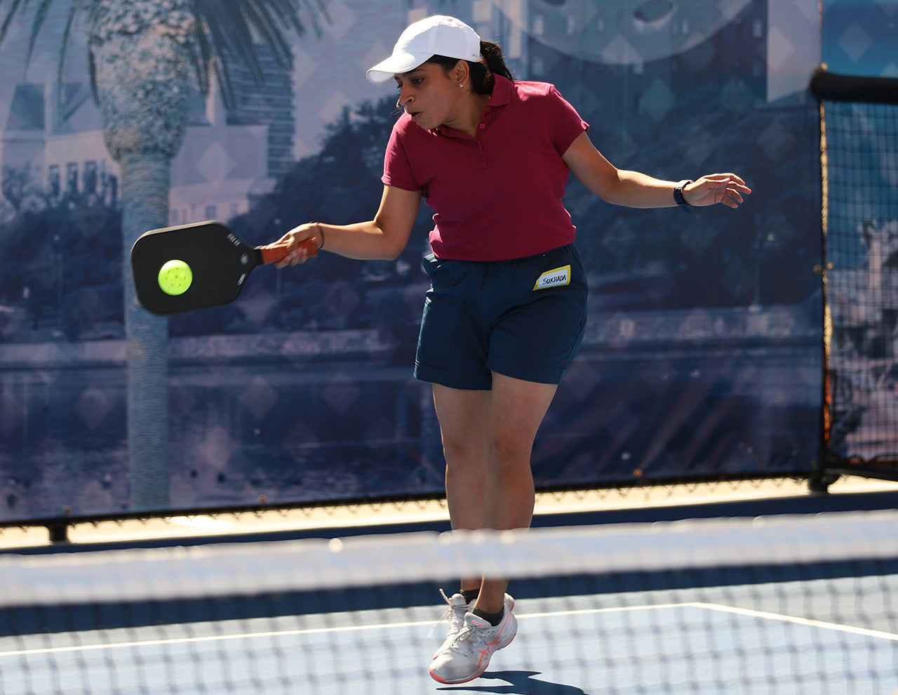 Woman plays pickleball at The HUB in California, which is partnering with UTR Sports to host more pickleball tournaments
